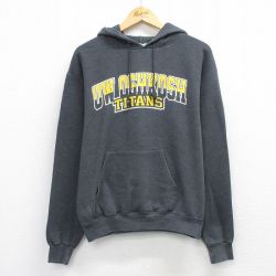 L★古着 チャンピオン champion 長袖 スウェット パーカー メンズ OSHLOSH 濃グレー 26mar28