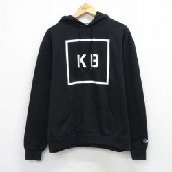 L★古着 チャンピオン Champion 長袖 スウェット パーカー メンズ KB 黒 26mar30