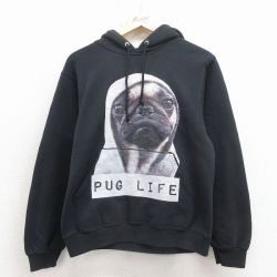 S★古着 ジャージーズ 長袖 スウェット パーカー メンズ 00年代 00s ブルドッグ 黒 26mar30