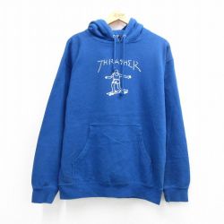 L★古着 スラッシャー 長袖 スウェット パーカー メンズ 青 26mar31