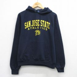 L★古着 チャンピオン champion 長袖 スウェット パーカー メンズ 00年代 00s サンジョー 紺 26mar31