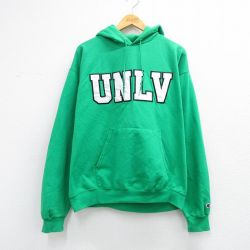 チャンピオン 00s 長袖スウェットパーカー UNLV グリーン L | 古着