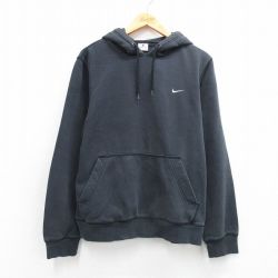 ナイキ 長袖スウェットパーカー ワンポイント ブラック L | 古着