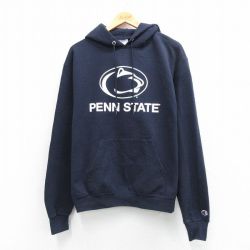 チャンピオン 長袖スウェットパーカー PENN ニタニーライオンズ ネイビー M | 古着