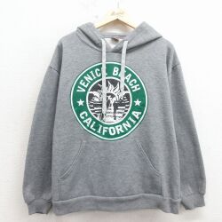 XL★古着 長袖 スウェット パーカー メンズ 00年代 00s ベンスビーチ USA製 グレー 霜降り 26apr15