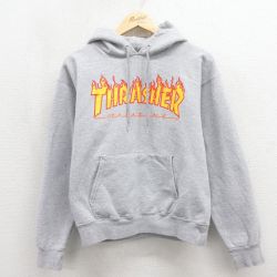 スラッシャー 長袖パーカー ビッグロゴ グレー M | 古着