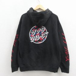 L★古着 サンタクルーズ 長袖 スウェット パーカー メンズ ビッグロゴ ブラック【spe】 26may14