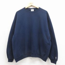 ディスカス 00s 長袖スウェット ワンポイントロゴ ネイビー XL | 古着