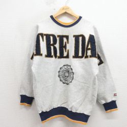 ノートルダム 90s 長袖スウェット 刺繍 グレー L | 古着