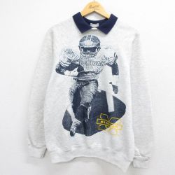 リー 90s 長袖スウェット ミシガンアメフト グレー M | 古着