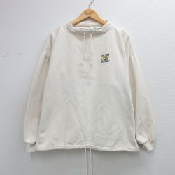 XL★古着 WEK 長袖 トップス メンズ 90年代 90s ソルティドッグカフェ 大きいサイズ コットン USA製 ベージュ 生成り特有の繊維の色が出ています【spe】 26may18
