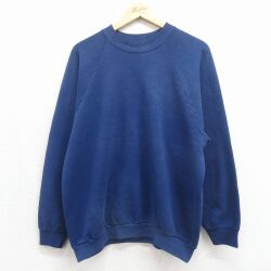 90s ラグランスウェット ネイビー XL | 古着