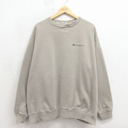 チャンピオン 90s 長袖スウェット ワンポイントロゴ ベージュ XL | 古着