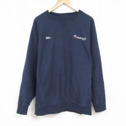 XL★古着 Wear Guard 長袖 スウェット メンズ 00年代 00s パラコガス 大きいサイズ コットン クルーネック 紺 ネイビー 23dec28 中古 スエット トレーナー トップス