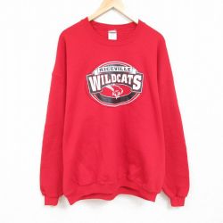 XL★古着 ジャージーズ 長袖 スウェット メンズ 00年代 00s リセビル 大きいサイズ クルーネック 赤 レッド 24jan15 中古 スエット トレーナー トップス