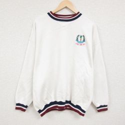 XL★古着 長袖 スウェット メンズ 90年代 90s ゴルフ 大きいサイズ クルーネック USA製 白 ホワイト 24jan18 中古 スエット トレーナー トップス