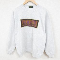 L★古着 長袖 スウェット メンズ 90年代 90s ネマジ ゴルフクラブ 刺繍 クルーネック USA製 薄グレー 霜降り 24jan23 中古 スエット トレーナー トップス