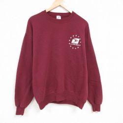 XL★古着 ジャージーズ 長袖 スウェット メンズ 90年代 90s USPS 郵便 クルーネック USA製 エンジ 24jan29 中古 スエット トレーナー トップス