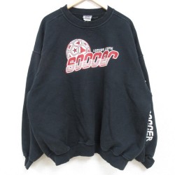 XL★古着 ジャージーズ 長袖 スウェット メンズ 00年代 00s サッカー 大きいサイズ クルーネック 黒 ブラック 24apr18 中古 スエット トレーナー トップス