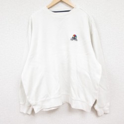 XL★古着 長袖 スウェット メンズ 00年代 00s NBC 刺繍 大きいサイズ コットン クルーネック 白 ホワイト 24may16 中古 スエット トレーナー トップス