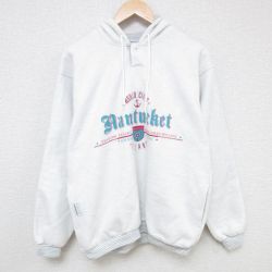 【50%OFF】ナンタケット 90s 長袖パーカー イカリ ホワイト L | 古着