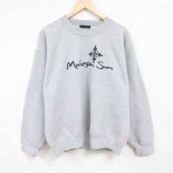 L★古着 長袖 スウェット メンズ 00年代 00s モヒガンサン クルーネック グレー 霜降り 24may20 中古 スエット トレーナー トップス