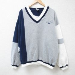XL★古着 長袖 スウェット メンズ 00年代 00s ケープコッド マルチカラー 大きいサイズ Vネック グレー他 霜降り 24aug24 中古 スエット トレーナー トップス