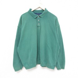 【50%OFF】XL★古着 ドッカーズ 長袖 スウェット メンズ 00年代 00s 鹿の子 大きいサイズ 襟付き 緑 グリーン 24aug28 中古 スエット トレーナー トップス