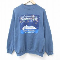 XL★古着 TULTEX 長袖 スウェット メンズ 00年代 00s ロイヤルカリビアン 大きいサイズ クルーネック 薄紺 ネイビー 24aug24 中古 スエット トレーナー トップス