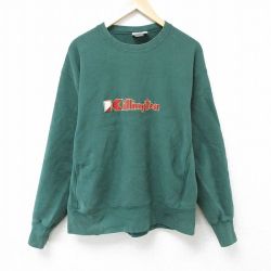 【50%OFF】XL★古着 リー Lee 長袖 スウェット メンズ 00年代 00s キリントン 刺繍 クルーネック 緑 グリーン 【spe】 24aug24 中古 スエット トレーナー トップス