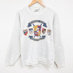 XL★古着 長袖 スウェット メンズ 90年代 90s スキー クルーネック USA製 薄グレー 霜降り 24aug26 中古 スエット トレーナー トップス