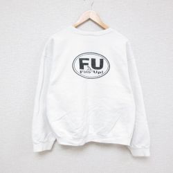 XL★古着 フルーツオブザルーム 長袖 スウェット メンズ 00年代 00s FinsUp クルーネック 白 ホワイト 24aug29 中古 スエット トレーナー トップス