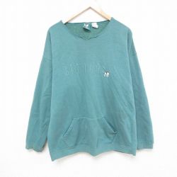 【50%OFF】XL★古着 ビッグドッグス BIG DOGS 長袖 スウェット メンズ 00年代 00s ビッグロゴ 刺繍 クルーネック 緑 グリーン 24aug31 中古 スエット トレーナー トップス