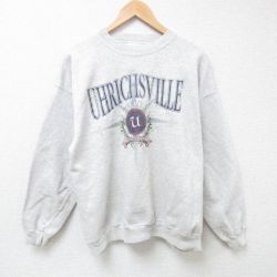 【50%OFF】XL★古着 ヘインズ Hanes 長袖 スウェット メンズ 90年代 90s ウーリックスヴィル クルーネック グレー 霜降り 24sep02 中古 スエット トレーナー トップス