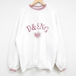 XL★古着 長袖 スウェット メンズ 90年代 90s D&SNG クルーネック 白 ホワイト 24sep03 中古 スエット トレーナー トップス