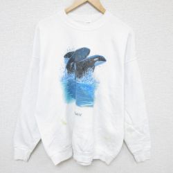 フルーツオブザルーム 90s 長袖スウェット 両面プリント ホワイト XL | 古着
