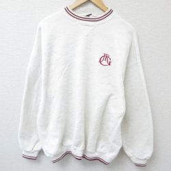 90s 長袖スウェット 霜降り ホワイト XL | 古着