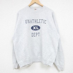 XL★古着 フルーツオブザルーム 長袖 スウェット メンズ 00年代 00s DEPT クルーネック グレー 霜降り 24sep07 中古 スエット トレーナー トップス
