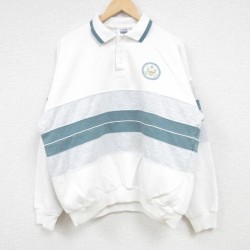 XL★古着 長袖 スウェット メンズ 00年代 00s アメリカ マルチカラー 襟付き 白他 ホワイト 24sep10 中古 スエット トレーナー トップス