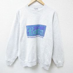 L★古着 オニータ ONEITA 長袖 スウェット メンズ 90年代 90s ボストン マサチューセッツ クルーネック USA製 薄グレー 霜降り 24sep10 中古 スエット トレーナー トップス
