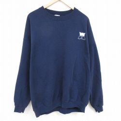 【50%OFF】XL★古着 ジャージーズ 長袖 スウェット メンズ 00年代 00s WA 大きいサイズ クルーネック 紺 ネイビー 24sep13 中古 スエット トレーナー トップス