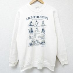 オニータ 90s 長袖スウェット 灯台 ホワイト M | 古着