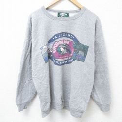 【50%OFF】90s 長袖スウェット オウム グレー XL | 古着