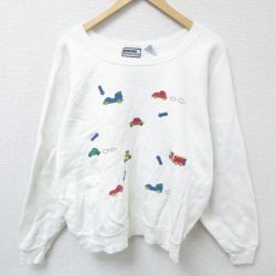 【50%OFF】80s ラグランスウェット 車 ホワイト XL | 古着