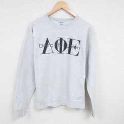 M★古着 ジャージーズ 長袖 スウェット メンズ 00年代 00s ギリシャ文字 クルーネック 薄グレー 霜降り 24sep24 中古 スエット トレーナー トップス