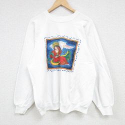 ヘインズ 90s ラグラン長袖スウェット 女神アート ホワイト L | 古着