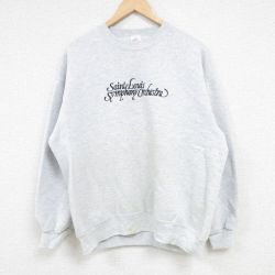 L★古着 ジャージーズ 長袖 スウェット メンズ 90年代 90s セントルイス 刺繍 クルーネック USA製 薄グレー 霜降り 24sep21 中古 スエット トレーナー トップス