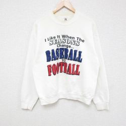フルーツオブザルーム 00s 長袖スウェット ベースボール ホワイト L | 古着