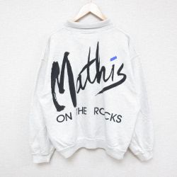XL★古着 長袖 スウェット メンズ 00年代 00s Mathis 襟付き 薄グレー 霜降り 24sep27 中古 スエット トレーナー トップス