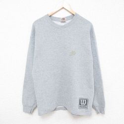 L★古着 ウィルソン 長袖 スウェット メンズ 00年代 00s ワンポイントロゴ クルーネック グレー 霜降り 24oct02 中古 スエット トレーナー トップス
